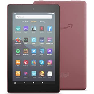 Fire 7 tablet, 7" display, 16 GB, latest model (2019 release), Plum